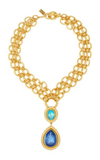 Valére + Santorini 24k Gold-Plated Brass Quartz Necklace