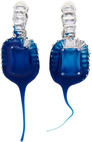 Ottolinger + Blue Crystal Dip Clip Earrings