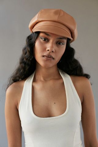 Urban Outfitters + Frankie Faux Leather Cabbie Hat