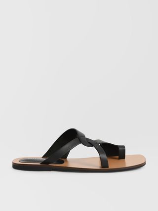 Charles & Keith + Black Toe-Ring Strappy Slide Sandals | Charles & Keith Uk