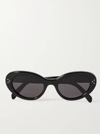 Celine Eyewear + Oval-Frame Acetate Sunglasses