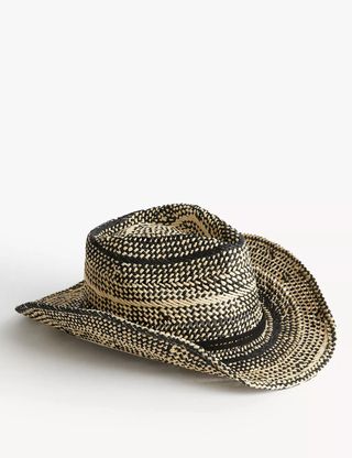 M&S Collection + Straw Packable Cowboy Hat