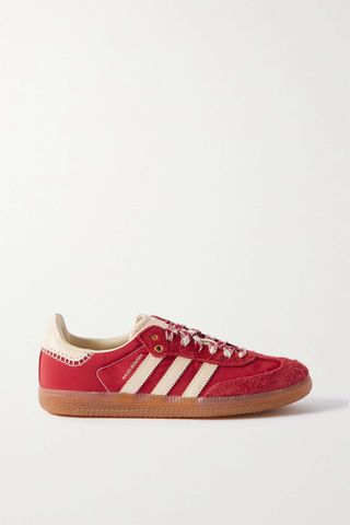 Adidas x Wales Bonner + Samba Leather and Suede-Trimmed Shell Sneakers