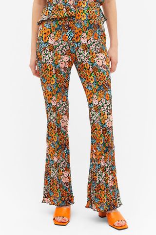 Monki + Pleated Floral Trousers