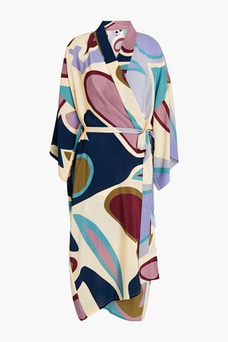 Louisa Parris + Chet Printed Silk Crepe de Chine Kimono