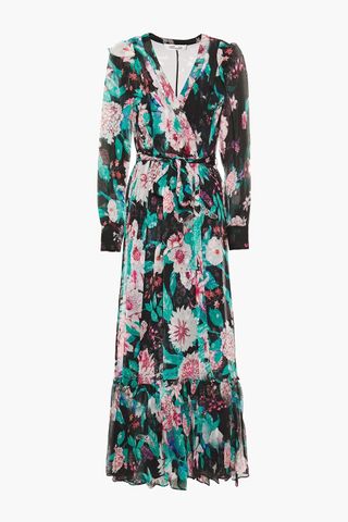 Diane Von Furstenberg + Wrap-Effect Ruffle-Trimmed Floral-Print Maxi Dress