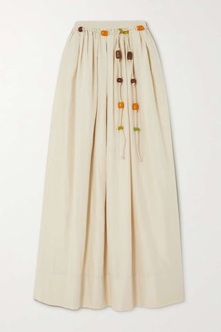 Faithfull the Brand + + Net Sustain + Monikh Oliveira Belted Silk and Cotton-Blend Maxi Skirt