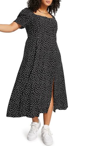 ASOS Design + Curve Polka Dot Maxi Dress