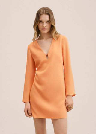 Mango + Neck Applique Dress
