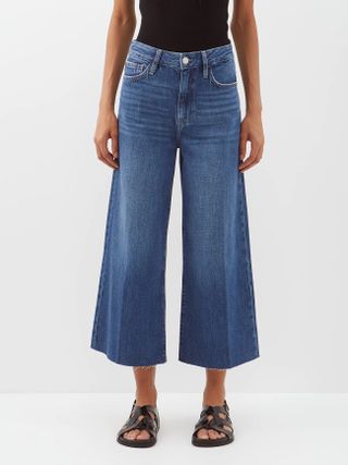 Frame + High-Rise Cropped Wide-Leg Jeans