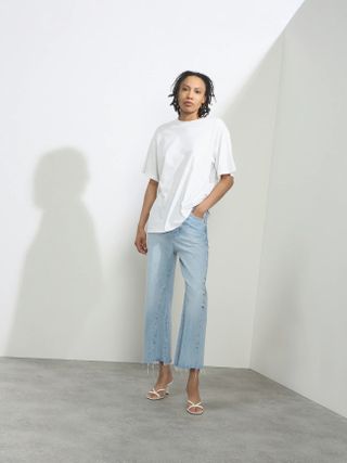 Raey + Insert flare organic cotton-blend jeans