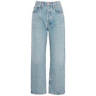Agolde + 90's Light Blue Cropped Wide-Leg Jeans