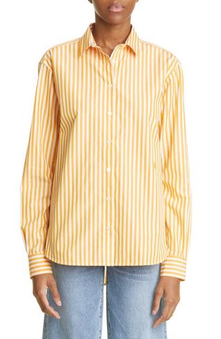 Totême + Signature Stripe Cotton Button-Up Shirt