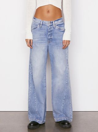 Frame + Le Baggy Palazzo Jeans in Iceberg Flat