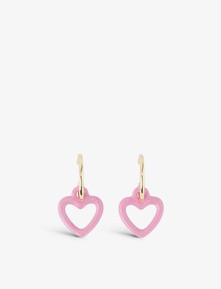 Maje + Coeur Heart Pendant Earrings