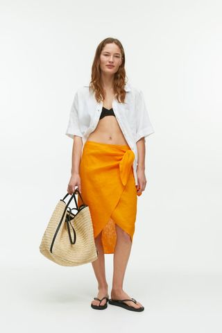 Arket + Wrap Linen Skirt