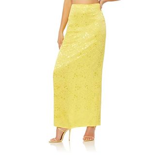 AFRM + Rennia Floral Print Satin Maxi Skirt