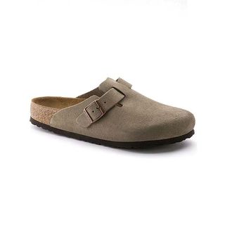 Birkenstock + Taupe Soft Footbed Boston Clogs