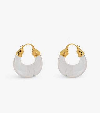 Oma The Label + Olokun 18ct Yellow Gold-Plated Brass and Resin Hoop Earrings
