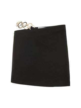 Musier Paris + Santo Crepe Mini Skirt W/ Metal Chain