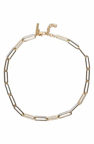 Lele Sadoughi + Paperclip Chain Collar Necklace