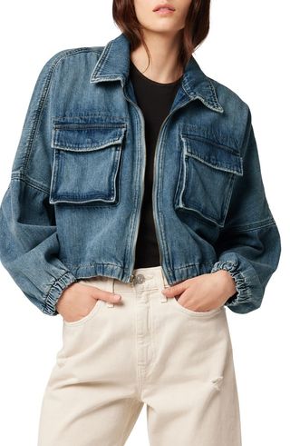 Hudson Jeans + Military Crop Denim Jacket