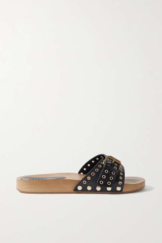 Isabel Marant + Jaso Embellished Leather Slides