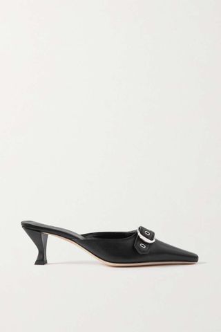 By Far + Evelyn Buckled Leather Mules