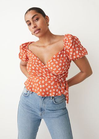 & Other Stories + Puff Sleeve Wrap Blouse