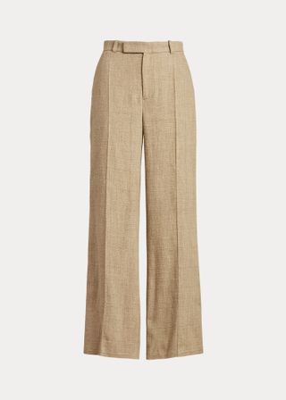Ralph Lauren + Plaid Wool-Blend Tweed Wide-Leg Trouser