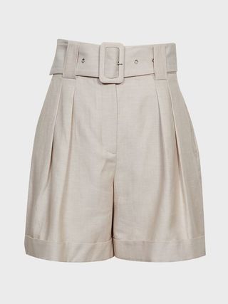 Reiss + Oatmeal Ottia Tailored Belted Shorts