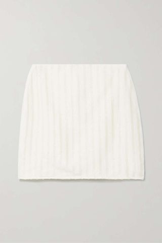 Savannah Morrow + + Net Sustain Dylan Striped Linen Mini Skirt