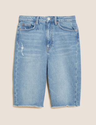 Marks & Spencer + Denim High Waisted Long Bermuda Shorts