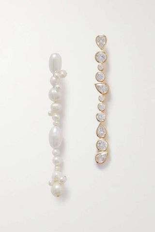 Completedworks + Gold-Plated, Pearl and Zirconia Earrings
