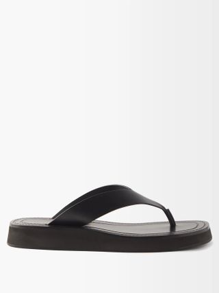 The Row + Ginza Toe-Post Leather Sandals