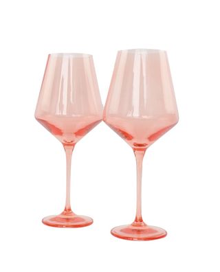 Estelle Colored Glass + Set of 2 Stem Wineglasses