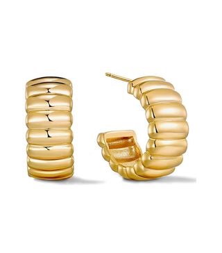 INNVERDIVA + 14K Gold Hoop Earrings