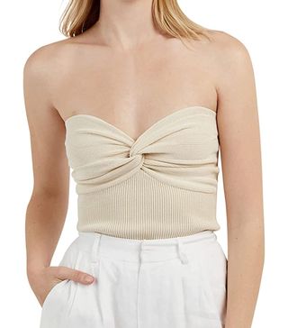 Missactiver + Twist Front Knitted Tube Top