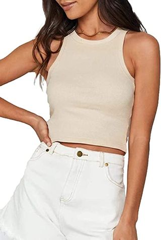 MISSACTIVER + Basic Sleeveless Vest Crop Tank Top