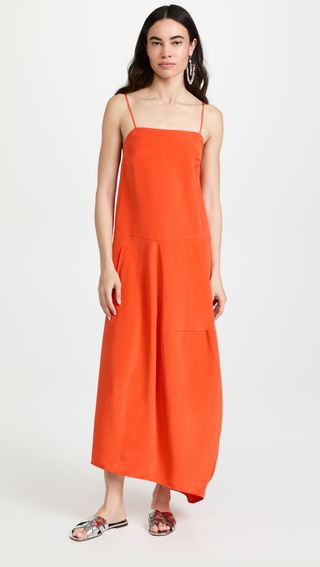 Tibi + 4ply Silk Balloon Skirt Dress