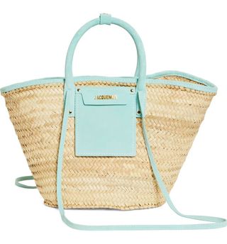 Jacquemus + Le Panier Soleil Straw & Leather Tote
