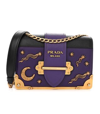 Fashionphile + Prada City Calf Saffiano Cahier Astrology Bag Viola