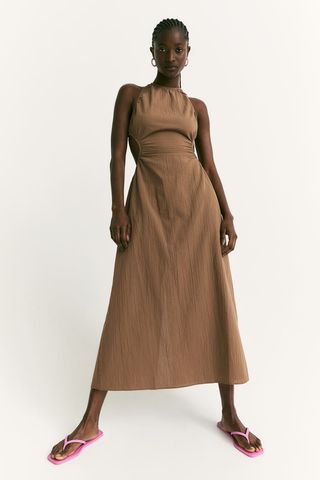 H&M + Gathered Cut-Out Dress