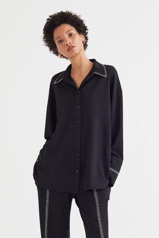 H&M + Textured-Weave Shirt
