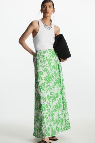 COS + Floral-Print Maxi Wrap Skirt