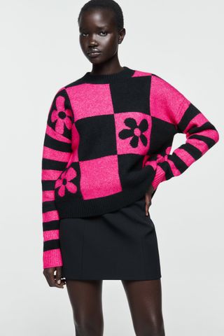 Zara + Jacquard Knit Sweater
