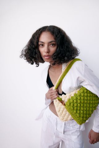 Zara + Crochet Bobble Shoulder Bag