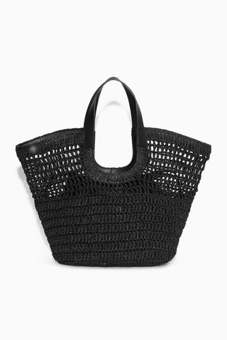 COS + Leather-Trimmed Basket Bag