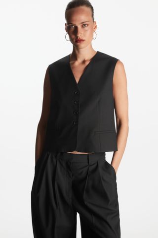 COS + Cropped Single-Breasted Waistcoat