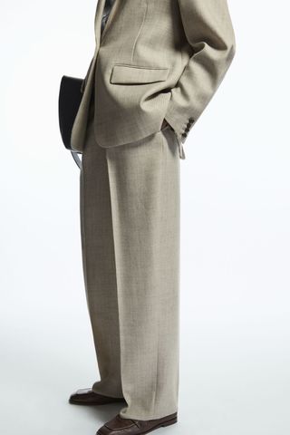 COS + Pleated Flared Wool Trousers
